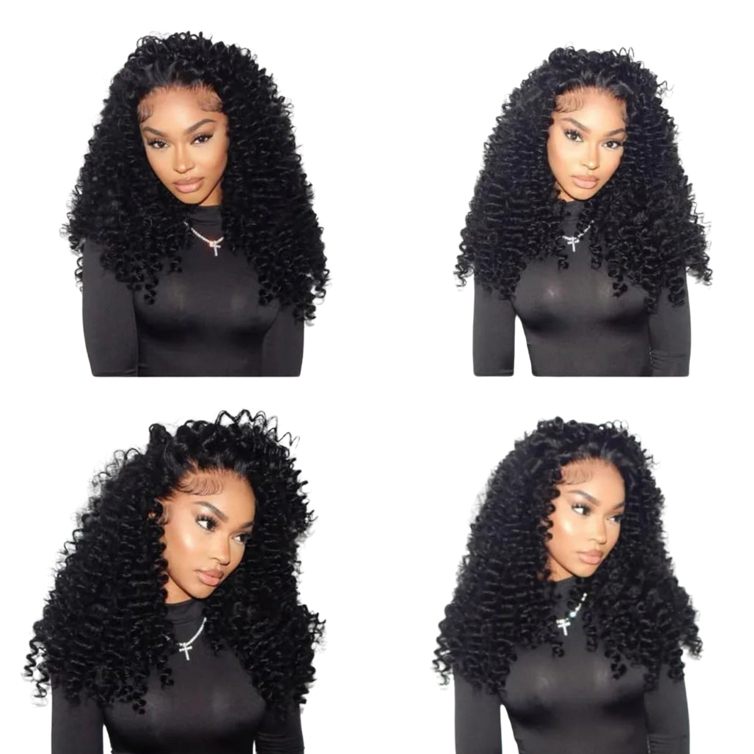 Half Wig Human Hair Deep Wave 3 In 1 Half Wigs Human Hair Seamless Flip Over 250 Density Water Wave Human Hair Drawstring Half