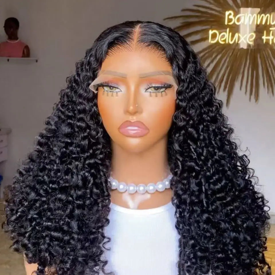 Short Bob Cut Kinky Curly Ponytails 13X4 Lace Frontal Synthetic Wig For Black Women Preplucked Bleach Knots Cosplay Daily Party