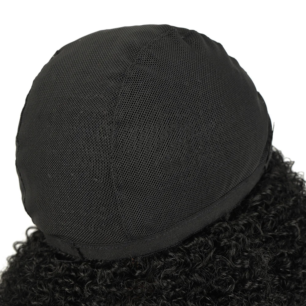 Short Loose Curly Afro Wig with Bangs – Natural Volume Synthetic Wig for Black Women