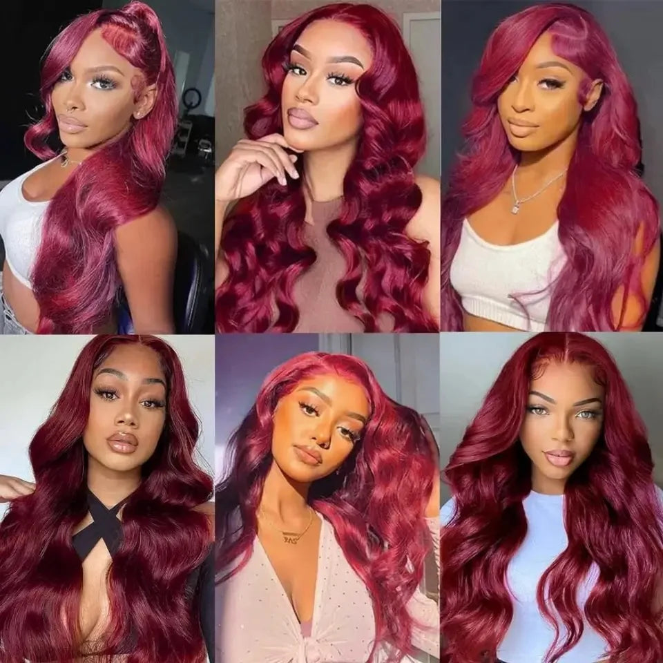 Burgundy Loose Wave 13x4 Lace Front Wig – Natural Hairline Look