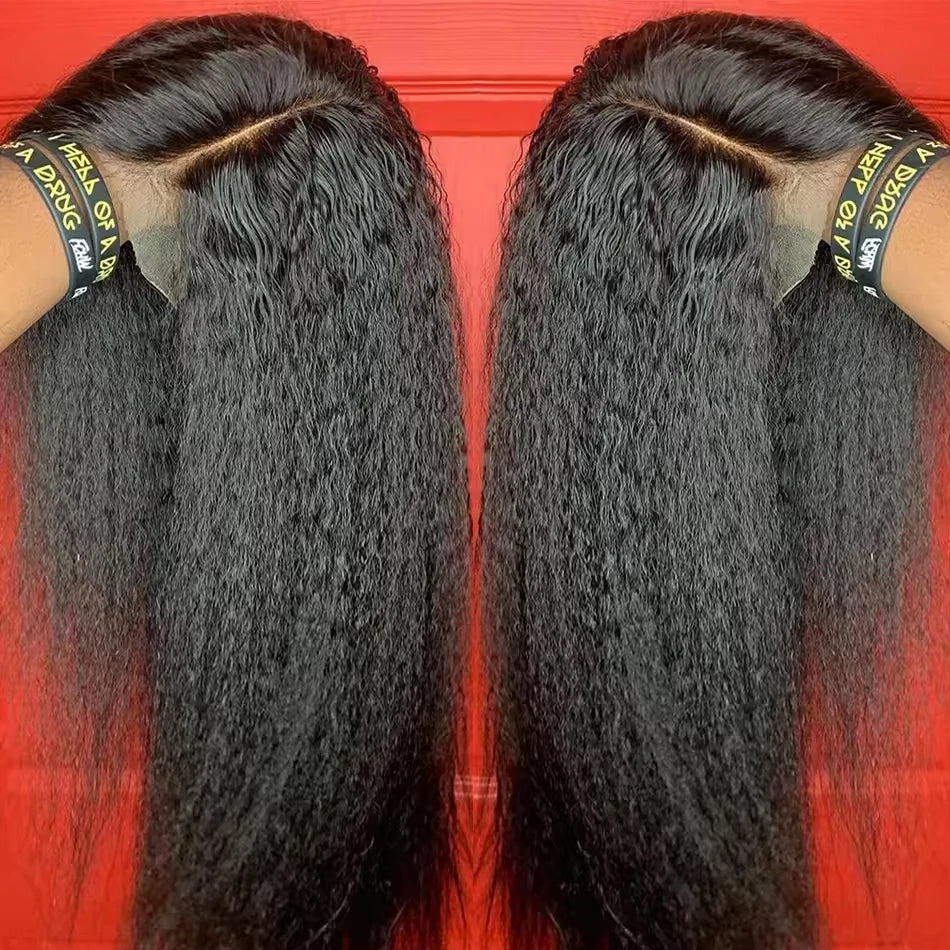 Kinky Straight 13x4 Hd Lace Frontal Glueless Wigs Human Hair No Glue Brazilian Yaki Straight 5x5 Lace Closure Wigs Ready To Go