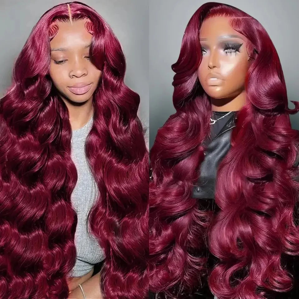 Burgundy Loose Wave 13x4 Lace Front Wig – Natural Hairline Look