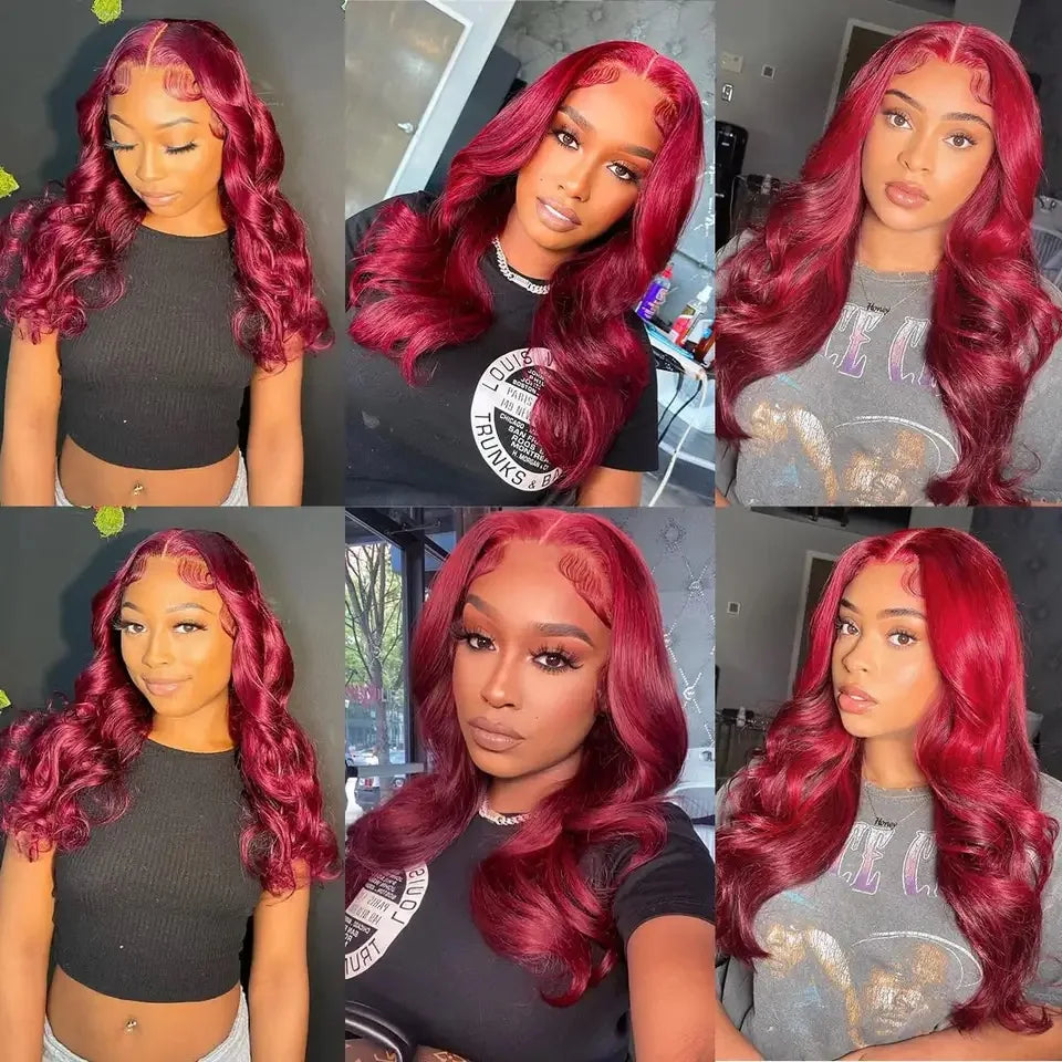 Burgundy Loose Wave 13x4 Lace Front Wig – Natural Hairline Look