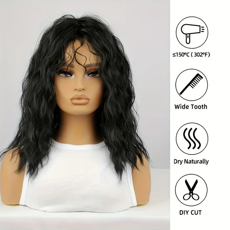 Glam Black Curly Wig – Soft Bouncy Curls & Natural Volume