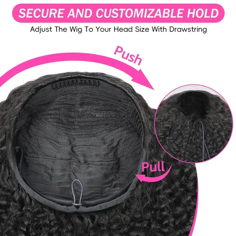 Half Wig Human Hair Deep Wave 3 In 1 Half Wigs Human Hair Seamless Flip Over 250 Density Water Wave Human Hair Drawstring Half