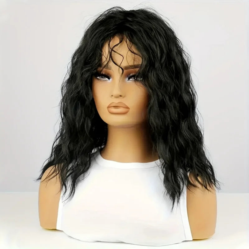 Glam Black Curly Wig – Soft Bouncy Curls & Natural Volume