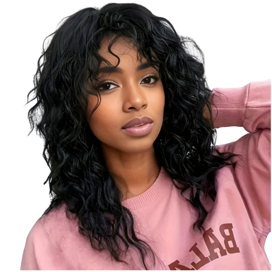 Glam Black Curly Wig – Soft Bouncy Curls & Natural Volume